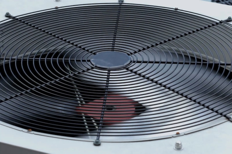 The importance of air conditioner maintenance. Picture of AC fan.